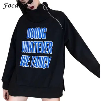 Focal20 Streetwear Letter Print Women Sweatshirt Autumn Winter Long Sleeve Turtleneck Zip Cut Out Loose Sweatshirt Pullover
Focal20 Streetwear Letter Print Women Sweatshirt Autumn Winter Long Sleeve Turtleneck Zip Cut Out Loose Sweatshirt Pullover