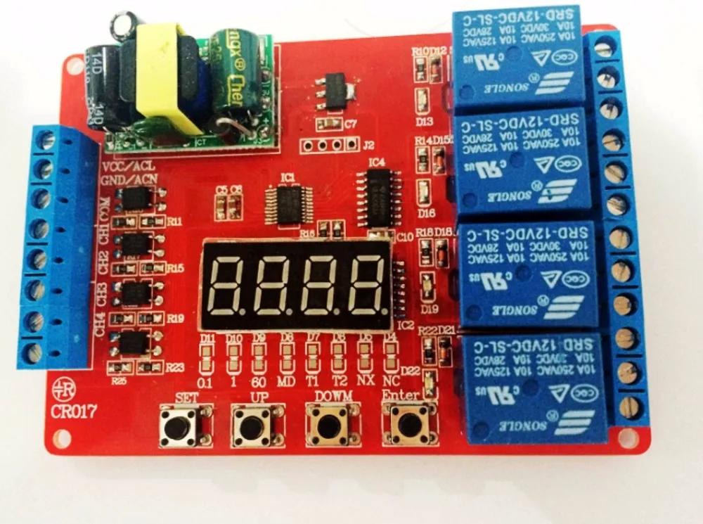 4-channel multi-function relay module / cycle delay / self-locking / timing / time relay / 220V power supply
4-channel multi-function relay module / cycle delay / self-locking / timing / time relay / 220V power supply