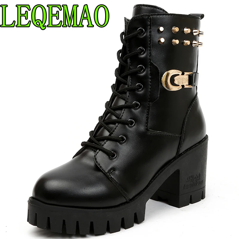 pu Leather Solid Retro Women's Motorcycle Boots Fashion Waterproof Women Plush Boots Woman Punk Rivet Gothic Platform Shoes
pu Leather Solid Retro Women's Motorcycle Boots Fashion Waterproof Women Plush Boots Woman Punk Rivet Gothic Platform Shoes