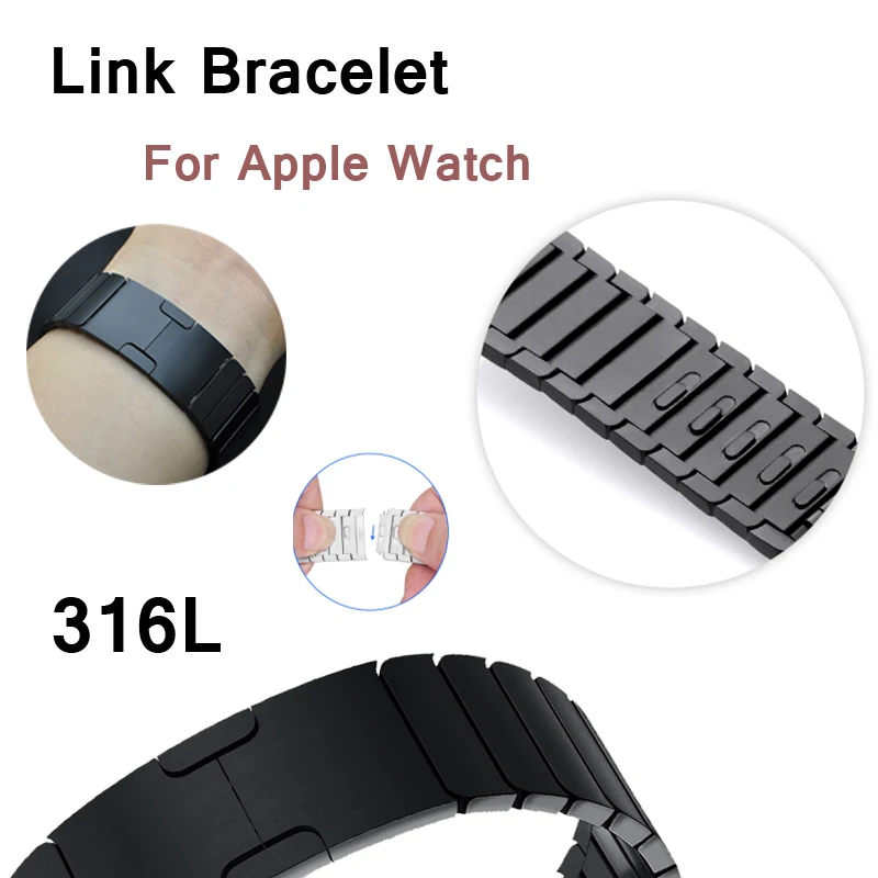 Link bracelet for Apple watch band 4 44mm 40mm correa iwatch Band 42mm 38mm 3 2 Stainless steel strap watch accessories 316L
Link bracelet for Apple watch band 4 44mm 40mm correa iwatch Band 42mm 38mm 3 2 Stainless steel strap watch accessories 316L