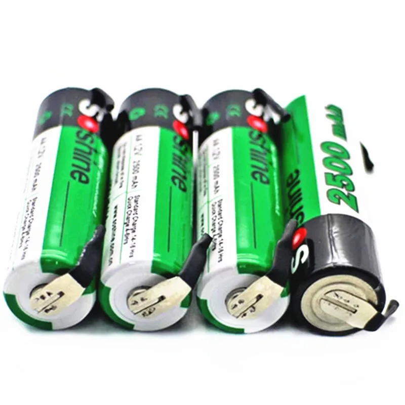 4 pcs Soshine AA NiMH 2500mAh 1.2V rechargeable battery with tab Spot welding battery
4 pcs Soshine AA NiMH 2500mAh 1.2V rechargeable battery with tab Spot welding battery