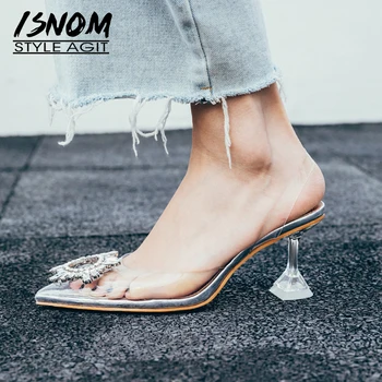 ISNOM Transparent Pvc Sandals Women 2019 Summer Sandals Woman Shoes Female Crystal Heels High Party Shoes Ladies Buckle Shoes
ISNOM Transparent Pvc Sandals Women 2019 Summer Sandals Woman Shoes Female Crystal Heels High Party Shoes Ladies Buckle Shoes