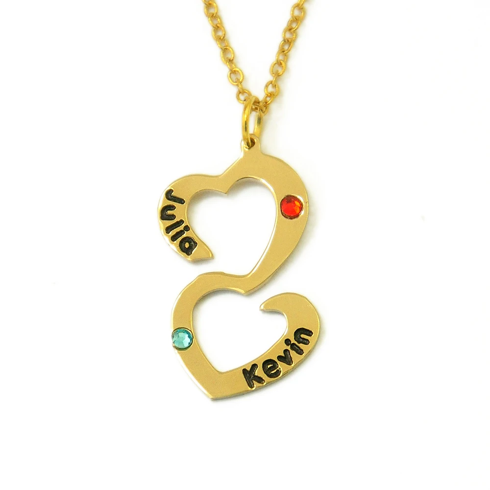 Custom Double hearts name necklace,birthstone drop pendent,gift for lover, Valentine's Day Gift for Girlfriend
Custom Double hearts name necklace,birthstone drop pendent,gift for lover, Valentine's Day Gift for Girlfriend