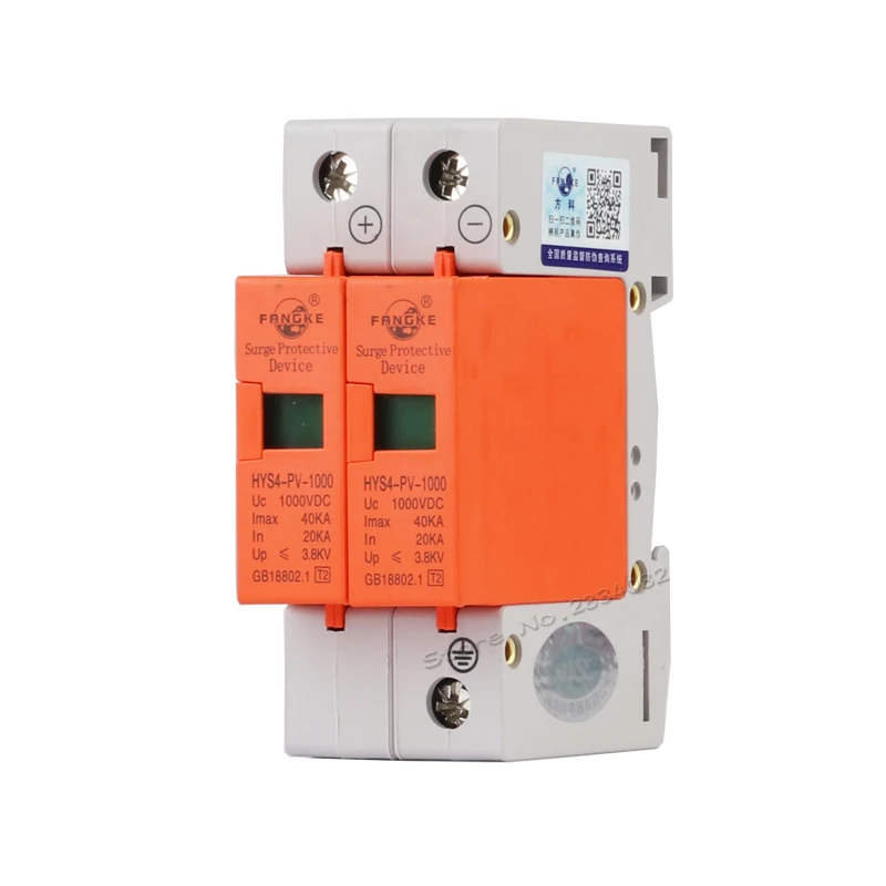 DC 1000V 500V 800V 20KA~40KA 2P SPD House Surge Protector Protective Low-voltage Arrester Device Din rail Lightning Protection
DC 1000V 500V 800V 20KA~40KA 2P SPD House Surge Protector Protective Low-voltage Arrester Device Din rail Lightning Protection
