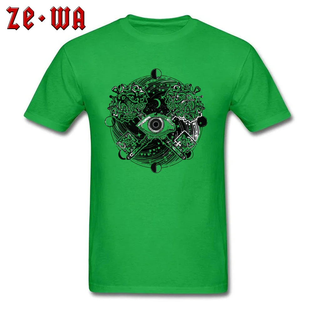 Freemasonry Eye of Providence Tops Shirts Special Crewneck Custom Short Sleeve 100% Cotton Men T-Shirt Group Top T-shirts Freemasonry Eye of Providence green