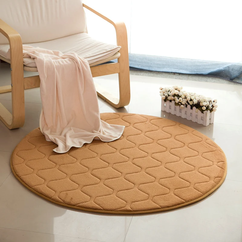Image 160CM Diameter Carpets For Living Room Soft Coral Velvet Area Rug For Home Bedroom Coffee Table Floor Mat Skid Bathroom Carpet