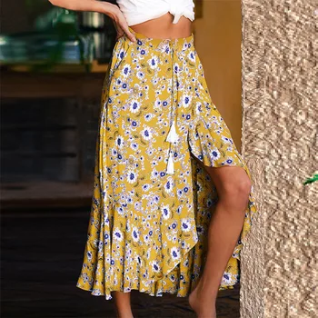 Foral Print Irregular Long Skirt Women 2019 Ruffles Summer Elegant Skirts Bohemian Tassel Split Beach Maxi Skirt Female
Foral Print Irregular Long Skirt Women 2019 Ruffles Summer Elegant Skirts Bohemian Tassel Split Beach Maxi Skirt Female