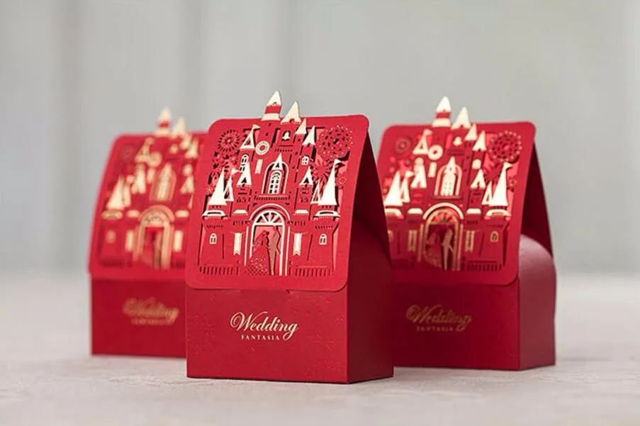 Bronzing printing RED love castle wedding/marriage party favor candy box, Laser cut groom&bride souvenir dragee packaging,100pcs
Bronzing printing RED love castle wedding/marriage party favor candy box, Laser cut groom&bride souvenir dragee packaging,100pcs