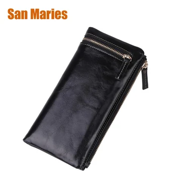 San Maries Double Zipper Clutch Coin Purse Ladies Wristlet High Capacity Women Wallets Long Luxury Oil Wax Leather Wallet Female
San Maries Double Zipper Clutch Coin Purse Ladies Wristlet High Capacity Women Wallets Long Luxury Oil Wax Leather Wallet Female