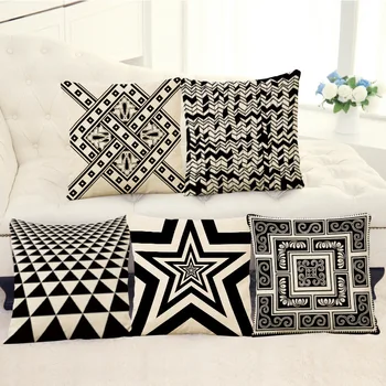 Black and white striped geometric patterns simple linen pillow cover sofa cushion covers nap
Black and white striped geometric patterns simple linen pillow cover sofa cushion covers nap