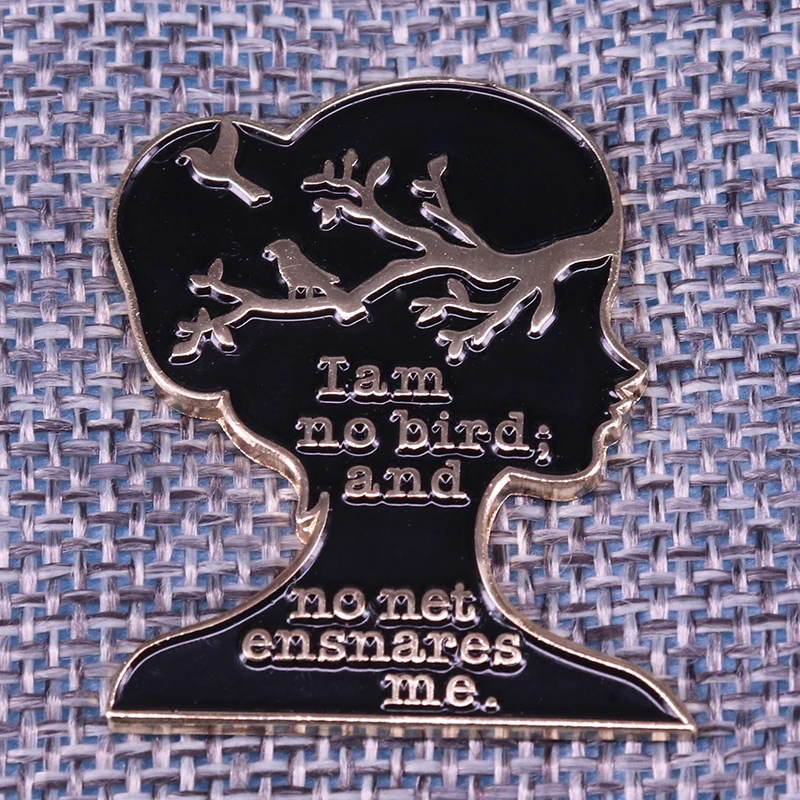 Jane Eyre literary brooch I am no bird and no net ensnares me feminist pin ladies bird trees badge bookworm gift for her
Jane Eyre literary brooch I am no bird and no net ensnares me feminist pin ladies bird trees badge bookworm gift for her