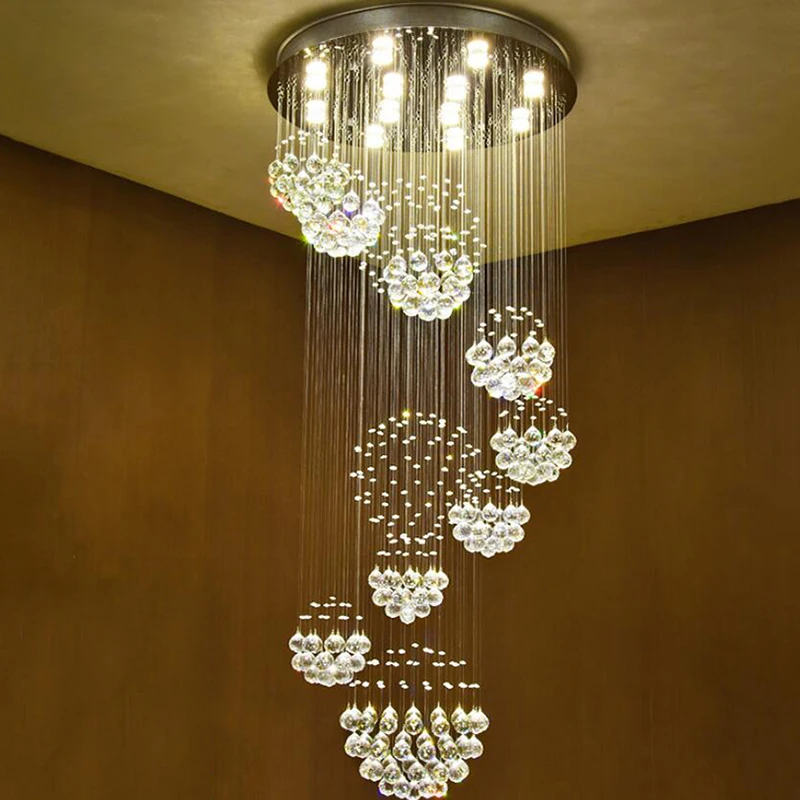 Modern Large Crystal Chandelier Light Fixture for Lobby, Staircase, Stairs, Foyer Long Spiral Crystal Light Lustre Ceiling Lamp
Modern Large Crystal Chandelier Light Fixture for Lobby, Staircase, Stairs, Foyer Long Spiral Crystal Light Lustre Ceiling Lamp