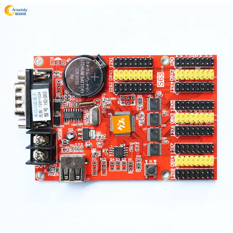 HD-S63 Usb+ serial port control p5 led module sign control card rgb led controller card
HD-S63 Usb+ serial port control p5 led module sign control card rgb led controller card