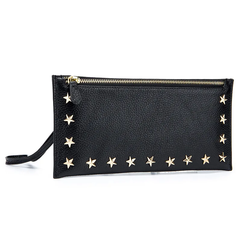 Soft Genuine Leather Ultra Thin Women Long Wallet Korean Style Stars Rivets Purse Fashion Ladies' Large Clutch Wallet Luxury
Soft Genuine Leather Ultra Thin Women Long Wallet Korean Style Stars Rivets Purse Fashion Ladies' Large Clutch Wallet Luxury