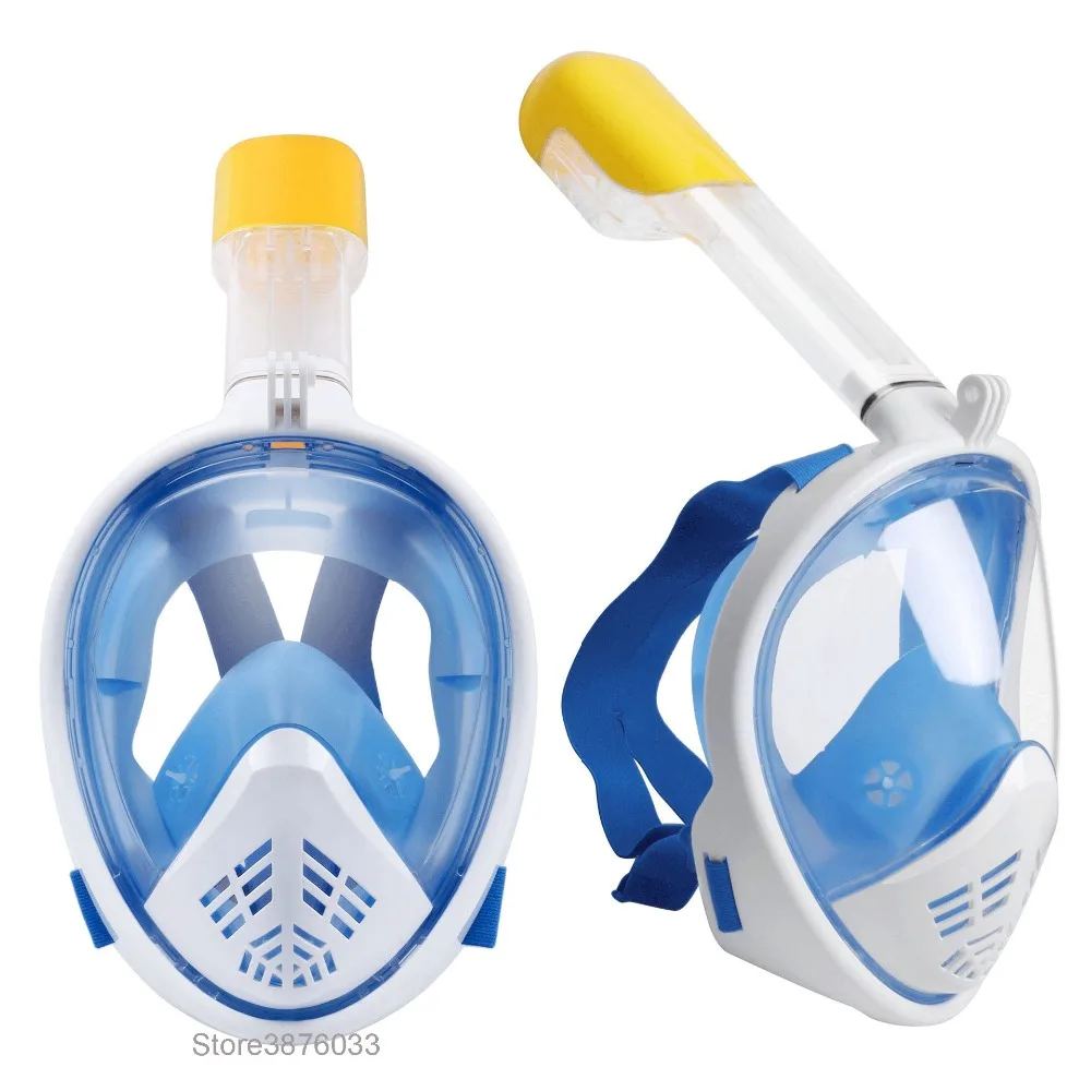 Snorkeling Mask Underwater Scuba Anti Fog Full Face Mask Set with Anti-skid Ring Snorkel Sadoun.com