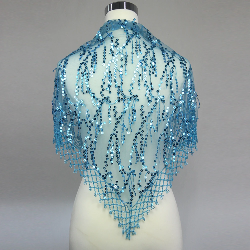 1920s Triangle shape Shawl Wraps Sequin Fringed Evening Cape Wedding Bridal shiny shrug wedding party Scarf (Blue)
1920s Triangle shape Shawl Wraps Sequin Fringed Evening Cape Wedding Bridal shiny shrug wedding party Scarf (Blue)