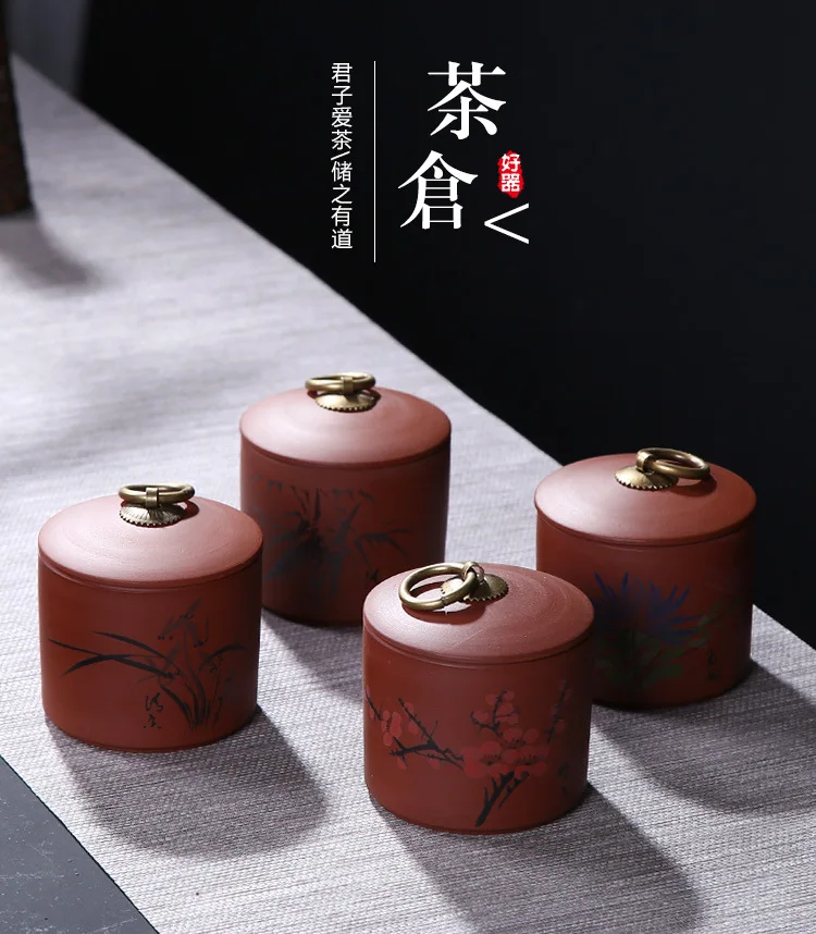 Purple sand tea pot Meilan bamboo chrysanthemum ceramic dry goods small size sealed savings tank packaging logo custom wholesale
Purple sand tea pot Meilan bamboo chrysanthemum ceramic dry goods small size sealed savings tank packaging logo custom wholesale