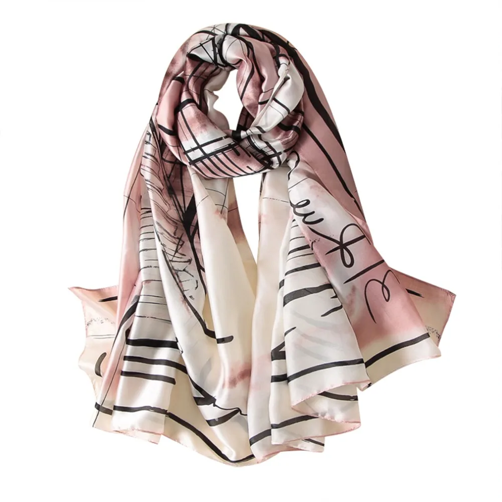 Фото Элитный бренд летний шарф Женская модные шелковые шарфы печатных мягкие шали