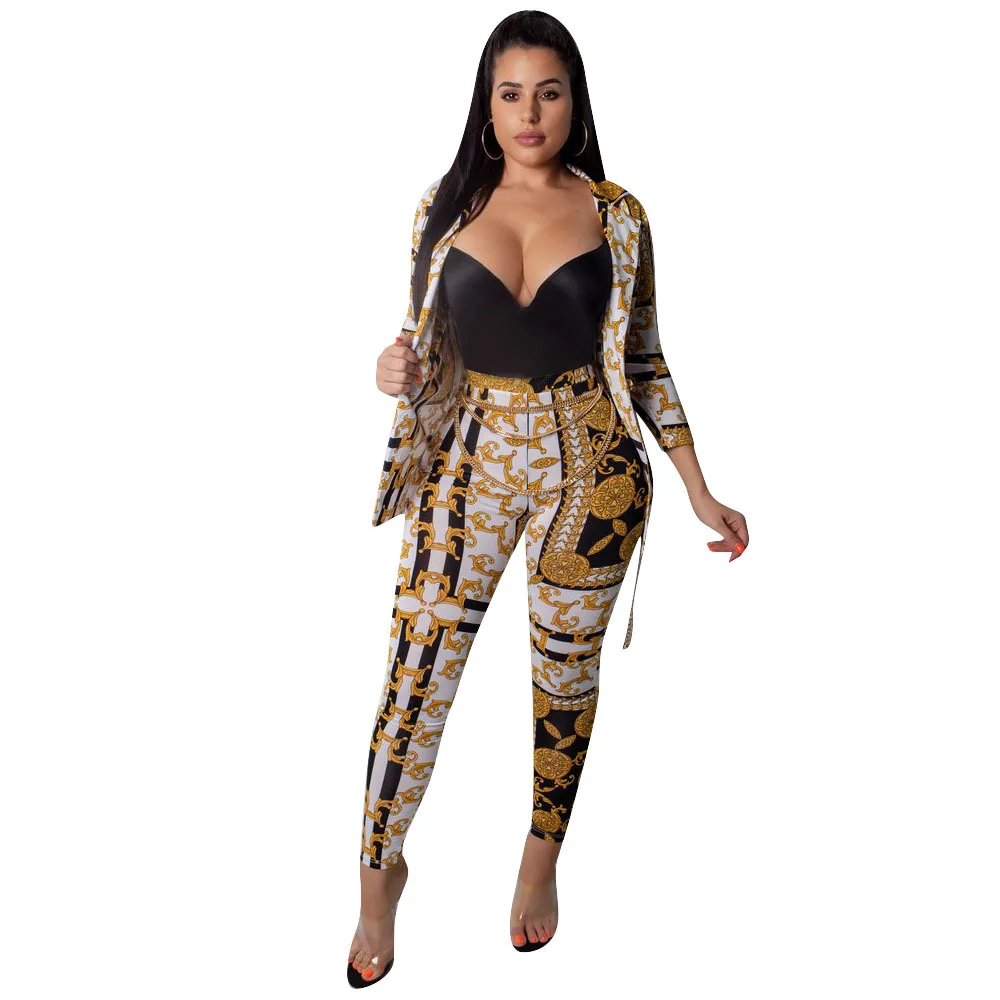 Print Two Pieces Business attire Work Office autumn/winter women fashion coat outerwear Blazers pants Tracksuits Cardigan L5258
Print Two Pieces Business attire Work Office autumn/winter women fashion coat outerwear Blazers pants Tracksuits Cardigan L5258
