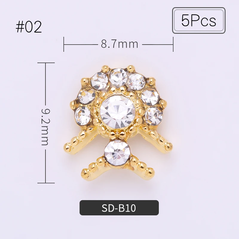 5Pcs/Pack 3D Nail Art Decorations Gold Studs Shining Nail Rhinestones Mixed Patterns Nail Art for UV Gel DIY Decors
5Pcs/Pack 3D Nail Art Decorations Gold Studs Shining Nail Rhinestones Mixed Patterns Nail Art for UV Gel DIY Decors