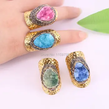 5Pcs Mixed color quartz finger rings,gold color pave crystal rhinestone Gems rings,jewelry finding
5Pcs Mixed color quartz finger rings,gold color pave crystal rhinestone Gems rings,jewelry finding