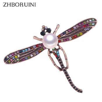 ZHBORUINI Pearl Brooch Retro Dragonfly Pearl Breastpin Natural Freshwater Pearl Jewelry For Women Rinestone Pin Dropshipping
ZHBORUINI Pearl Brooch Retro Dragonfly Pearl Breastpin Natural Freshwater Pearl Jewelry For Women Rinestone Pin Dropshipping