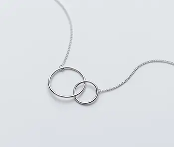 1pc(Thin) Interlocking Double Smaller&Bigger Circle of life Geometric Necklace 100% Real. 925 Sterling Silver Fine Jewelry X1519 
1pc(Thin) Interlocking Double Smaller&Bigger Circle of life Geometric Necklace 100% Real. 925 Sterling Silver Fine Jewelry X1519