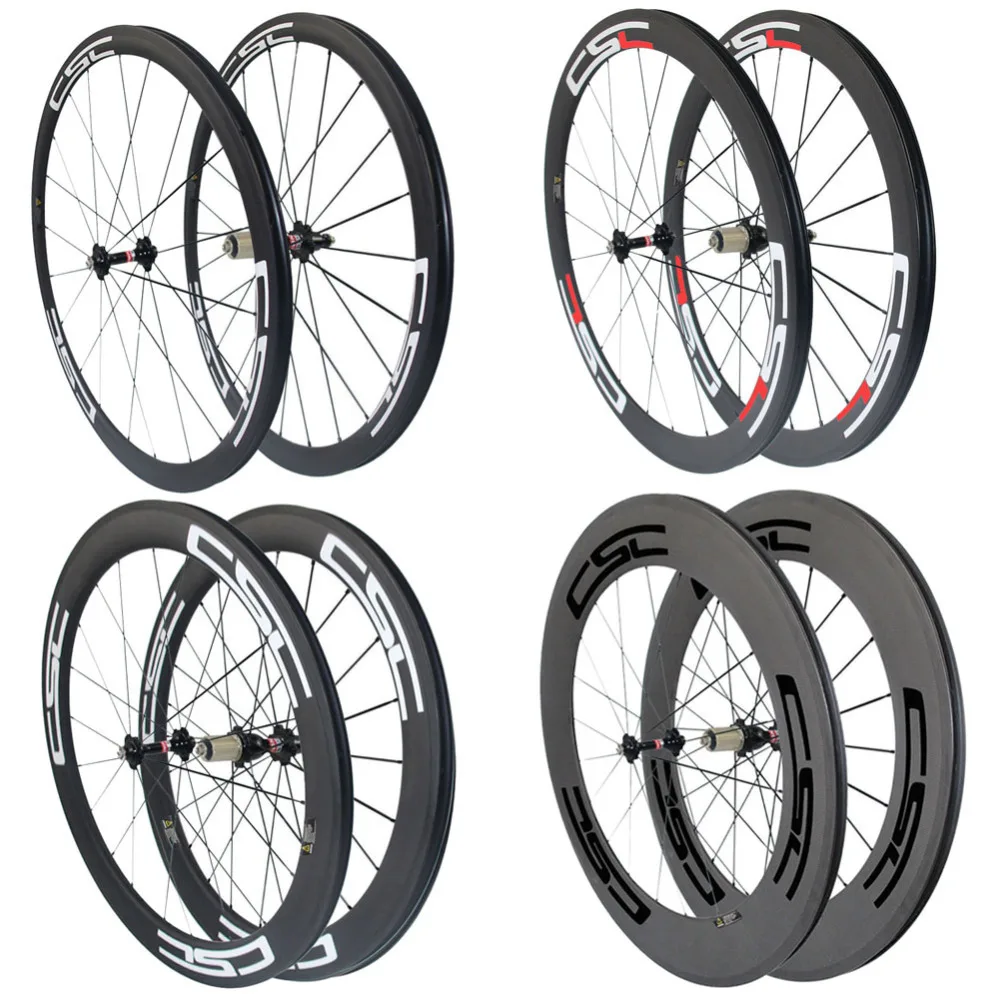 CSC 700C 24 38 50 60 88mm Clincher Tubular Carbon bike Road wheels with novatec or R36 hub carbon bicycle wheelset
CSC 700C 24 38 50 60 88mm Clincher Tubular Carbon bike Road wheels with novatec or R36 hub carbon bicycle wheelset
