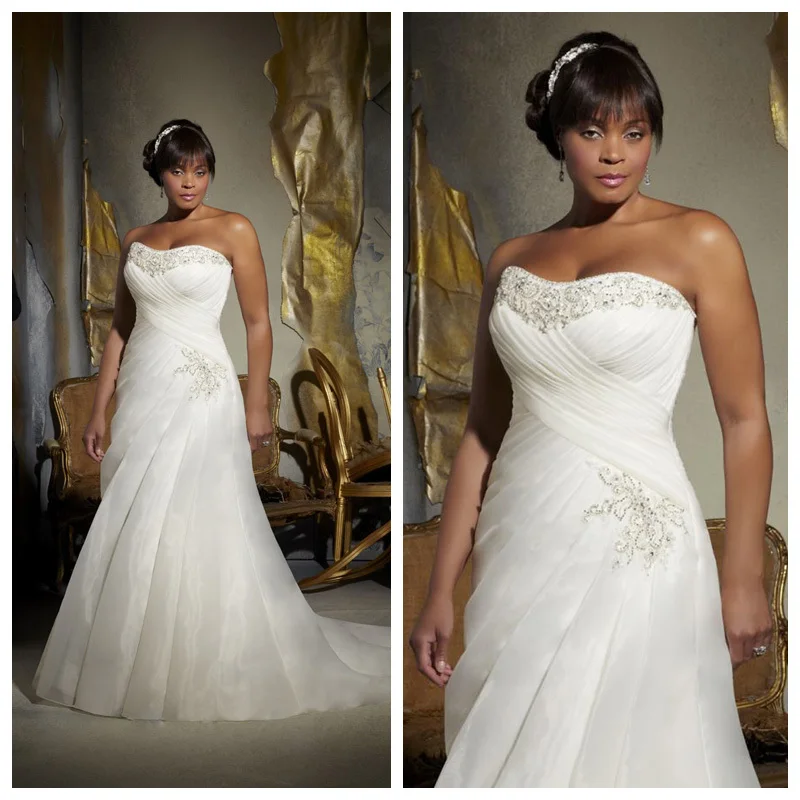Plus Size Sweetheart Mermaid New Arrival Wedding Dress Organza with Crystal Chapel Train Fall and winter Bride Dress
Plus Size Sweetheart Mermaid New Arrival Wedding Dress Organza with Crystal Chapel Train Fall and winter Bride Dress