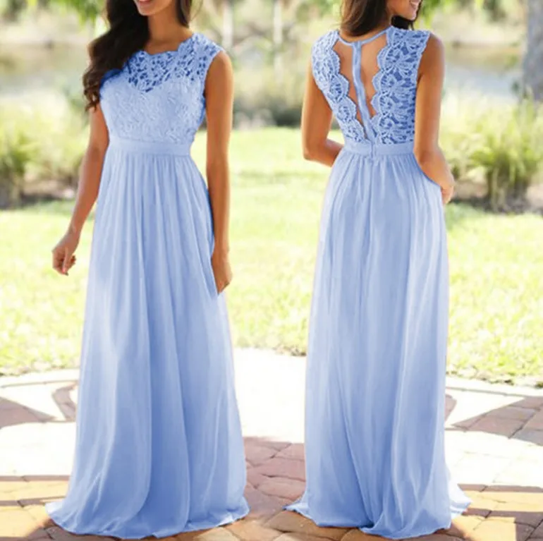 Elegant Evening Party Dress Women 2019 Sexy Lace Soild Chiffon Gowns Formal Dress Long Boho Beach Dress Women Plus Size XL-5XL
Elegant Evening Party Dress Women 2019 Sexy Lace Soild Chiffon Gowns Formal Dress Long Boho Beach Dress Women Plus Size XL-5XL