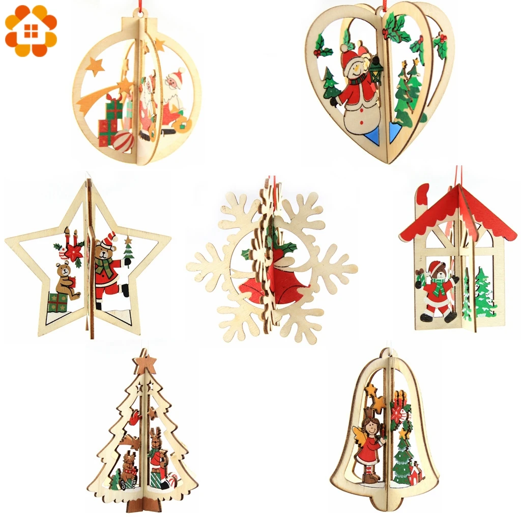 3Sets/Lot 3D Creative Christmas Wooden Pendants Ornaments For Home Christmas Party Xmas Tree Ornaments Kids Gifts Decorations
3Sets/Lot 3D Creative Christmas Wooden Pendants Ornaments For Home Christmas Party Xmas Tree Ornaments Kids Gifts Decorations