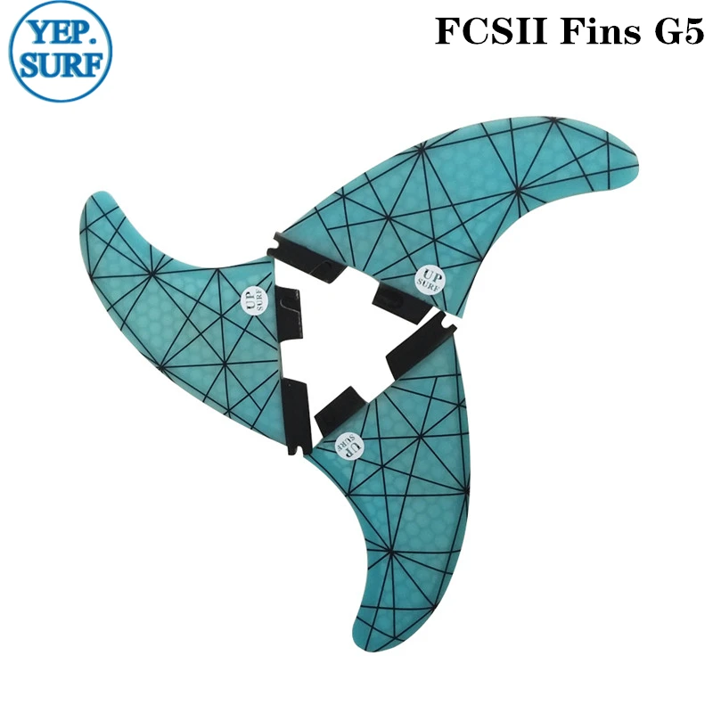 Double Tabs 2 M Size Surfboard Blue color Honeycomb Fins Tri fin set Fin Hot Sell Quilhas | Спорт и развлечения