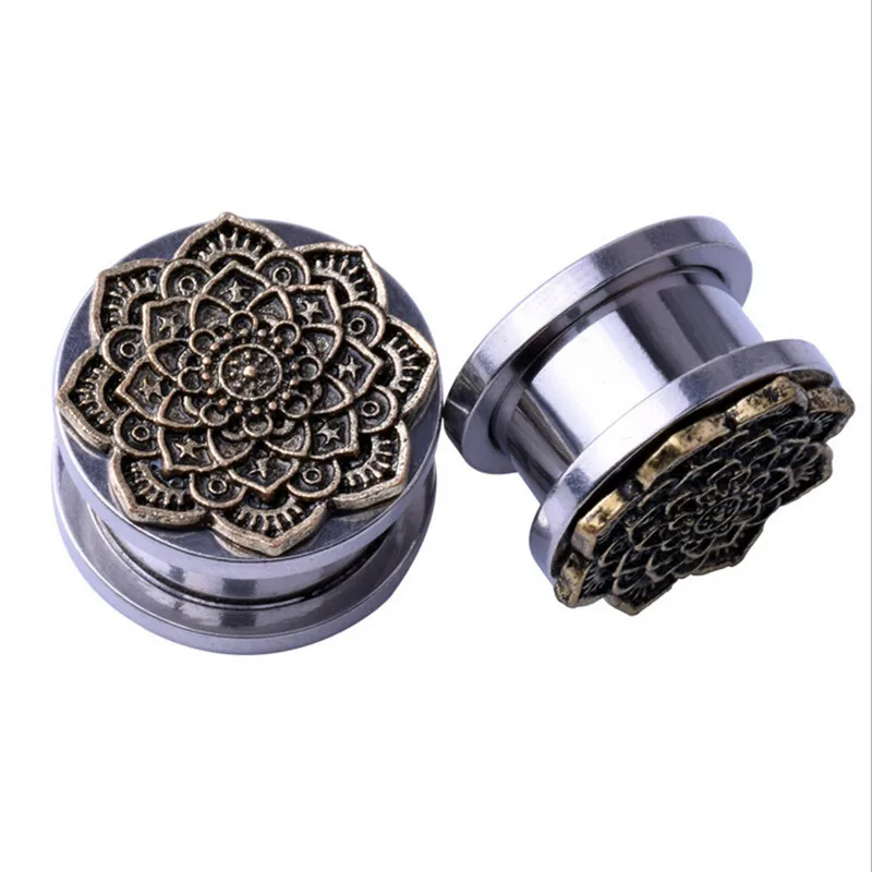 Stainless Steel Lotus Antique Bronze Ear Plugs Tunnels Flesh Expansions Piercing Earring Gauges Ear Expanders Ring Body Jewelry
Stainless Steel Lotus Antique Bronze Ear Plugs Tunnels Flesh Expansions Piercing Earring Gauges Ear Expanders Ring Body Jewelry