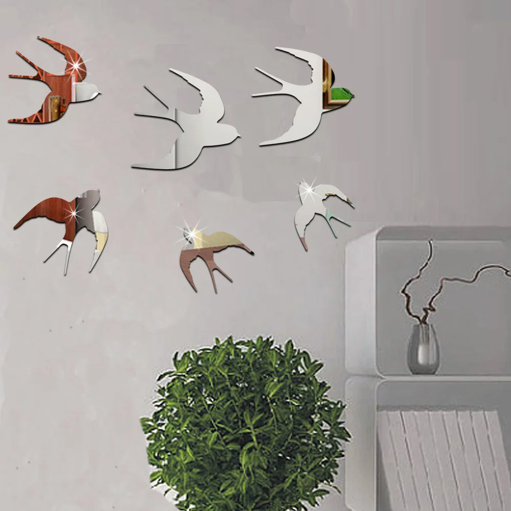 3D Adhesive Reflections-Mirror Birds Swallows Mirror DIY Wall Stickers 10.25 x 15-Inches 6pcs/lot
3D Adhesive Reflections-Mirror Birds Swallows Mirror DIY Wall Stickers 10.25 x 15-Inches 6pcs/lot
