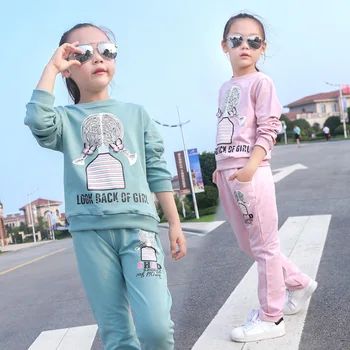 Girls Suits Children Autumn Spring Long Sleeved Sweater Two Piece Kids Clothing Sets Cotton Blue Pink Printing
Girls Suits Children Autumn Spring Long Sleeved Sweater Two Piece Kids Clothing Sets Cotton Blue Pink Printing