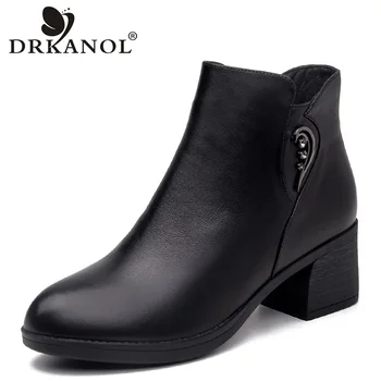 DRKANOL 2020 Autumn Winter Women High Heel Ankle Boots Genuine Leather Pointed Toe Rhinestone Thick Heel Wome Boots Warm Shoes
DRKANOL 2020 Autumn Winter Women High Heel Ankle Boots Genuine Leather Pointed Toe Rhinestone Thick Heel Wome Boots Warm Shoes