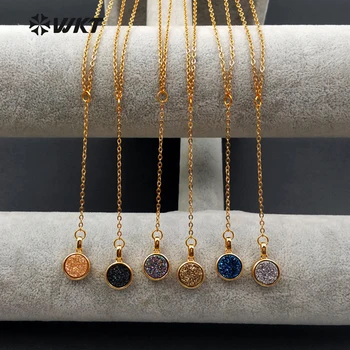 WT-N1095 WKT New Design Pendant Neckalce With Druzy Stone And 2 Inches Brass Chain Connect In Pure Gold Color Plated Necklace
WT-N1095 WKT New Design Pendant Neckalce With Druzy Stone And 2 Inches Brass Chain Connect In Pure Gold Color Plated Necklace