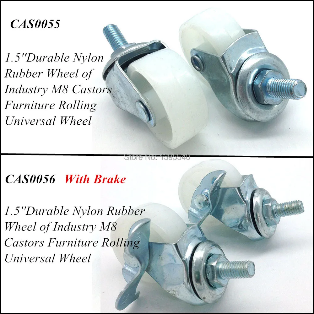 4x 1.5'' Durable Nylon Rubber Wheel of Industry M8 Castors Furniture Rolling Universal Wheels Home Office Computer Chair Castor
4x 1.5'' Durable Nylon Rubber Wheel of Industry M8 Castors Furniture Rolling Universal Wheels Home Office Computer Chair Castor