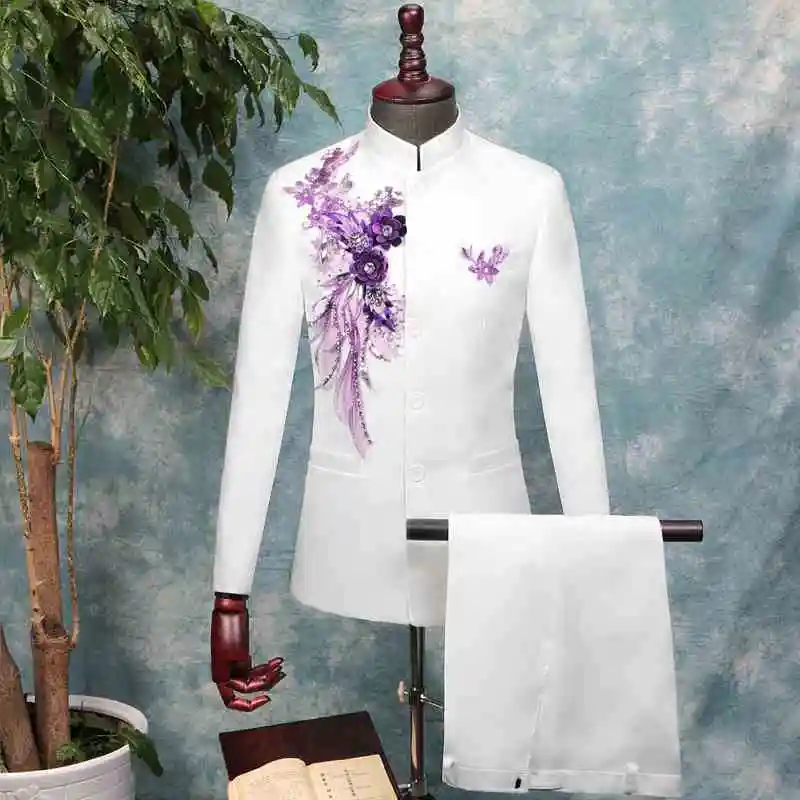 2019 New Chinese Tunic Suit Collar Men Suits Blazers Wedding Slim Fit Male Suit Tuxedos Prom Party Business Groom White Suits
2019 New Chinese Tunic Suit Collar Men Suits Blazers Wedding Slim Fit Male Suit Tuxedos Prom Party Business Groom White Suits