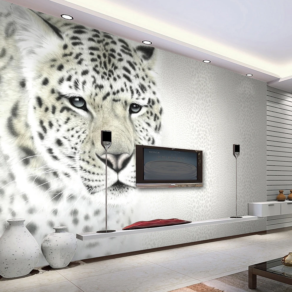 Пользовательские росписи обоев 3D нетканые современная мода зерна леопарда