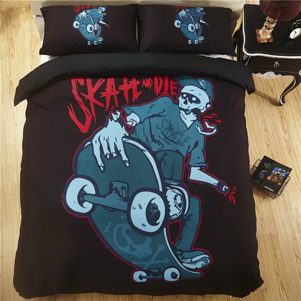 2018 Skate Skull Black Zombie 3D Bedlinens Microfiber Polyester Bedding Set US Twin Full Queen King Size Duvet Cover Pillowcases
2018 Skate Skull Black Zombie 3D Bedlinens Microfiber Polyester Bedding Set US Twin Full Queen King Size Duvet Cover Pillowcases