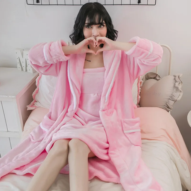 Women winter robe sets plush gown suits girl cotton pajamas suits sleepwear sets pink bathrobe dressing gowns 2 piece set
Women winter robe sets plush gown suits girl cotton pajamas suits sleepwear sets pink bathrobe dressing gowns 2 piece set