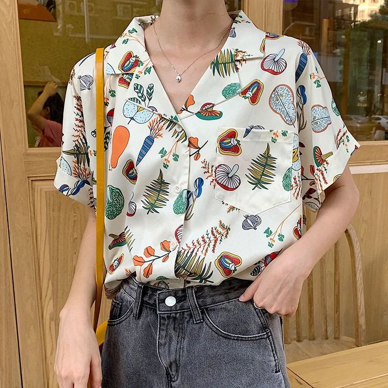 Flower Shirt Women Hong Kong Style Loose Temperament Short Sleeve Shirt 2019 Print Turn-down Collar Women Blouses Women Shirts
Flower Shirt Women Hong Kong Style Loose Temperament Short Sleeve Shirt 2019 Print Turn-down Collar Women Blouses Women Shirts