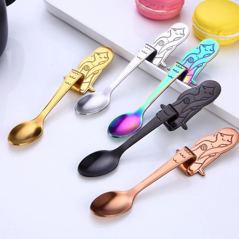 Cute Mermaid Teaspoon Spoons Sugar Handle Dessert Cutlery Hanging Coffee Cup Tea Drinking Tools Stainless Steel Kitchen Gadgets
Cute Mermaid Teaspoon Spoons Sugar Handle Dessert Cutlery Hanging Coffee Cup Tea Drinking Tools Stainless Steel Kitchen Gadgets