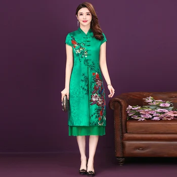 2020 Spring Summer Short Sleeve Silk Women Dress New Style Big Code Xxxxl Improved Cheongsam Elegant Temperament Female Dresses
2020 Spring Summer Short Sleeve Silk Women Dress New Style Big Code Xxxxl Improved Cheongsam Elegant Temperament Female Dresses
