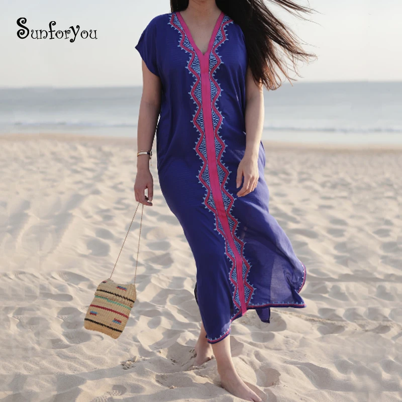 Cotton Long Beach Cover up Sarong Beach Dress Embroidered Bikini Cover up Robe de Plage Pareo Beach Swimsuit Cover up Beachwear
Cotton Long Beach Cover up Sarong Beach Dress Embroidered Bikini Cover up Robe de Plage Pareo Beach Swimsuit Cover up Beachwear