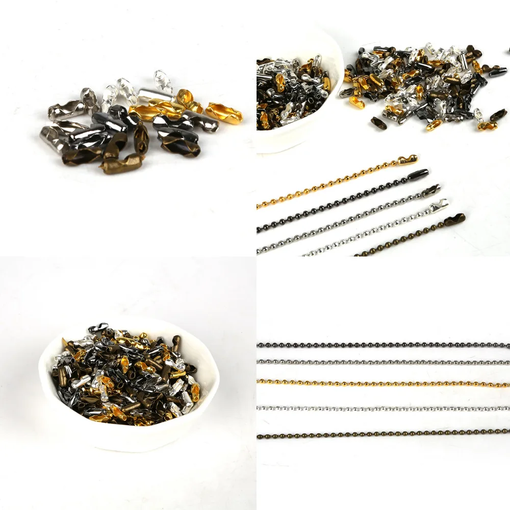New 200pcs 5m/lot Ball Chain Connectors Clasps Gold/Silver/Black Color Copper Connectors For DIY Jewelry Making Wholesale
New 200pcs 5m/lot Ball Chain Connectors Clasps Gold/Silver/Black Color Copper Connectors For DIY Jewelry Making Wholesale