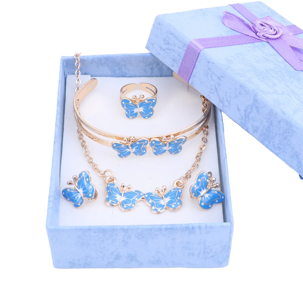 Lovely butterfly Children Jewelry Baby Jewelry Sets Kids Necklace