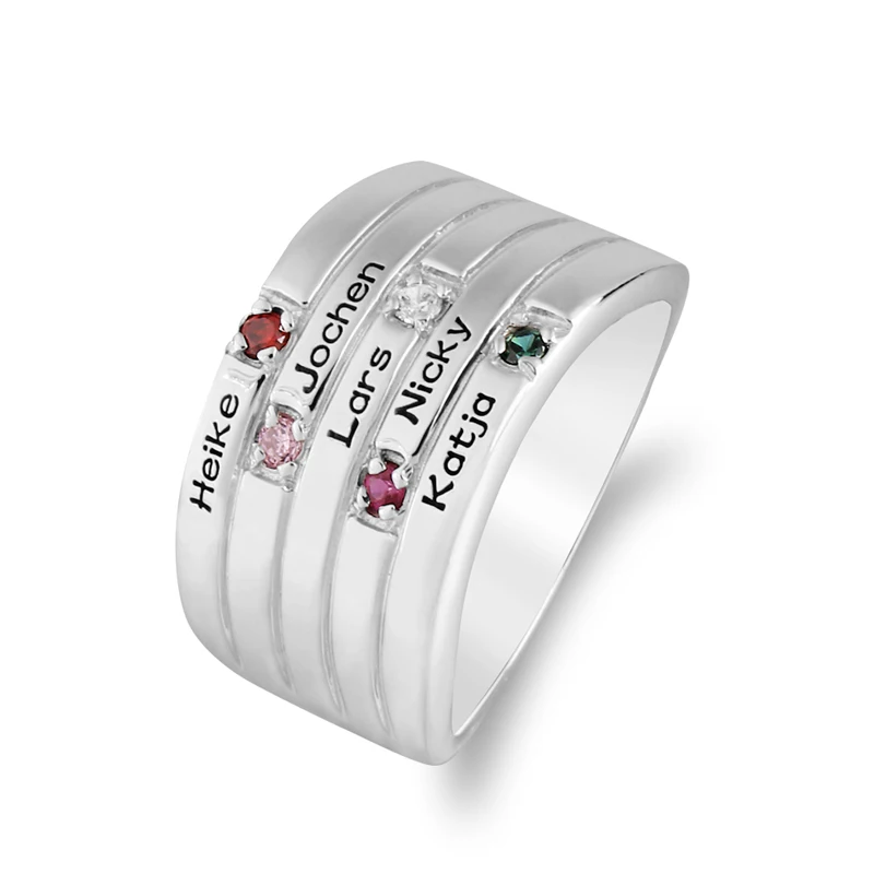 Custom Engraving family Rings For Women 925 Silver Rings For Her 5 Heart Birthstones RingFor Mother #SS40
Custom Engraving family Rings For Women 925 Silver Rings For Her 5 Heart Birthstones RingFor Mother #SS40