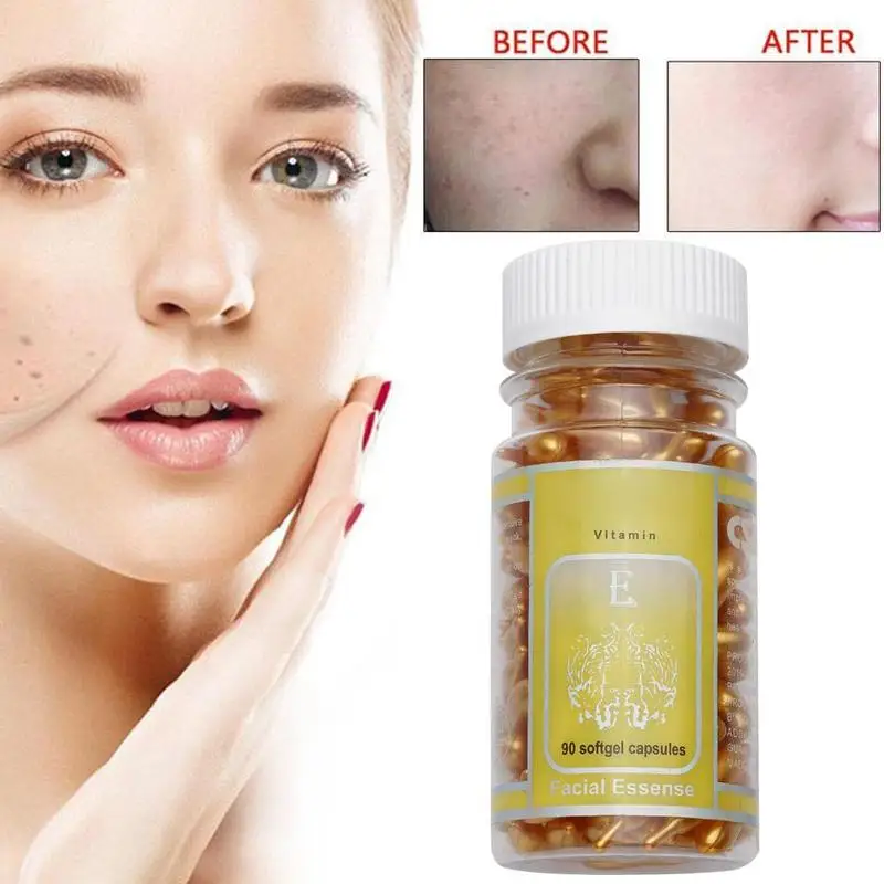 90pcs/bottle Vitamin E Essence Capsules Anti-aging Serum Spot Acne Removing Whitening Cream Facial Freckle Capsule for Beauty
90pcs/bottle Vitamin E Essence Capsules Anti-aging Serum Spot Acne Removing Whitening Cream Facial Freckle Capsule for Beauty